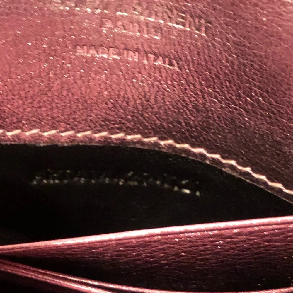 YSL Yves Saint Laurent Azalea Metallic Pink Wallet Rare - Picture 13 of 16